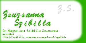 zsuzsanna szibilla business card